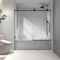 6063 Matte Tempered Glass Shower Door with Soft-Closing - Matte Black