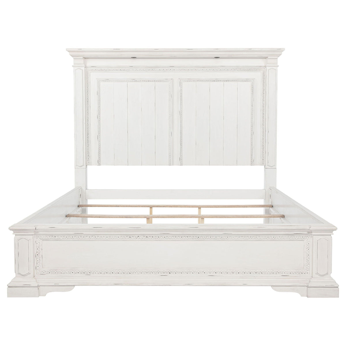 McKinney California King LED Light Panel Bed Vintage White