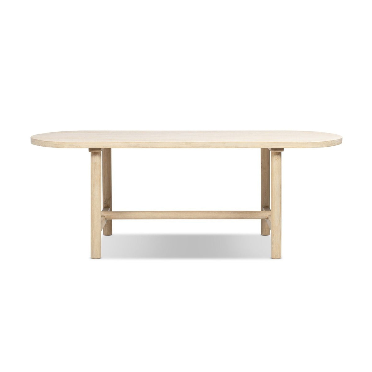 8-Seat Oval Dining Table with Reclaimed Pine - Natural