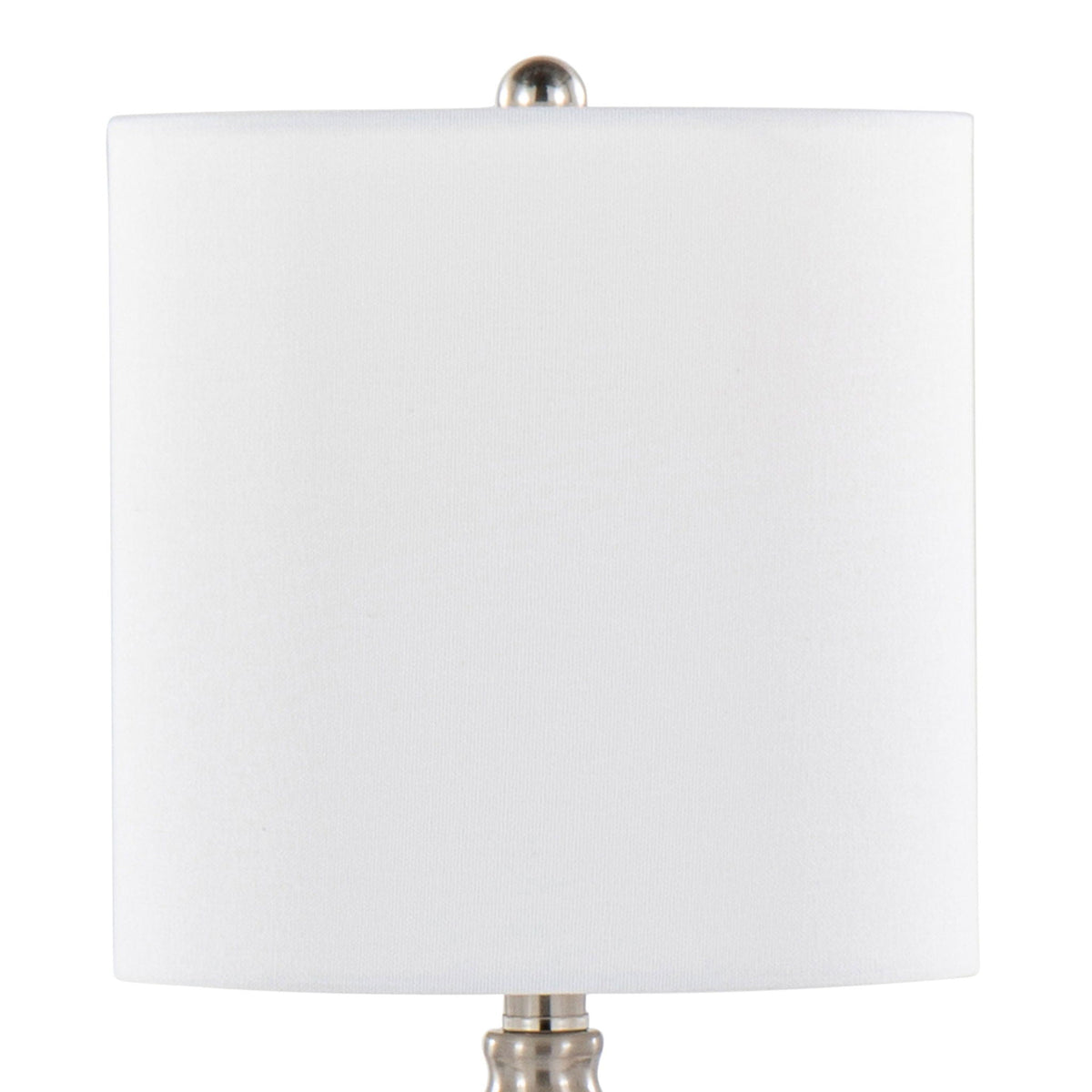 Contemporary Seeded Glass Lamp Set of 2 with Drum Shade - White