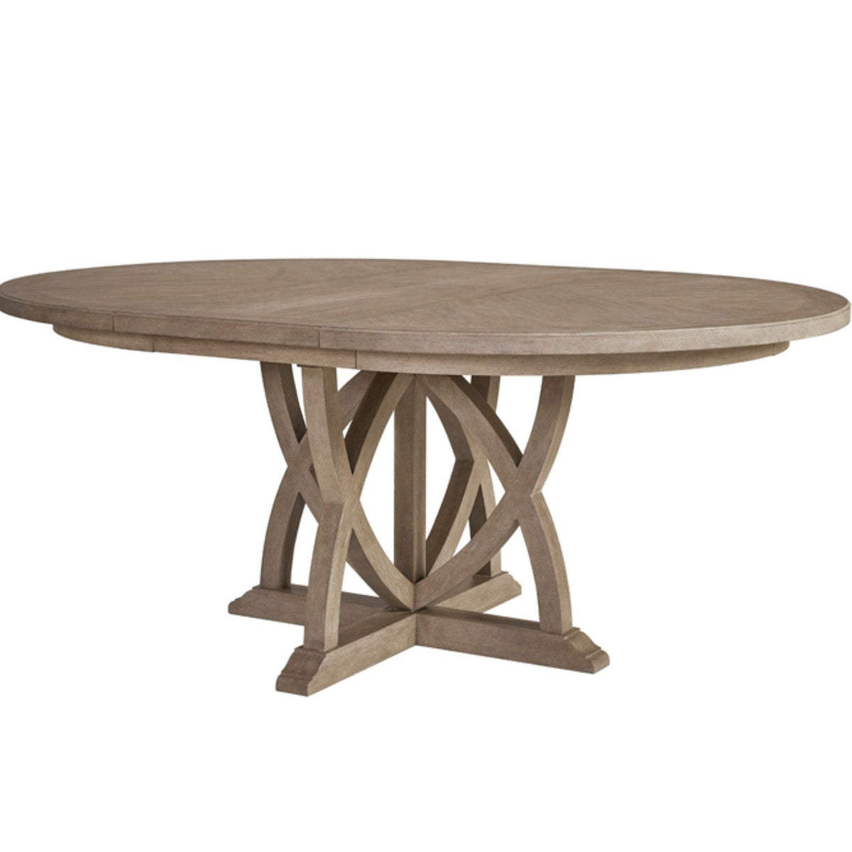 Round Extendable Dining Table with Pedestal Base - Sand