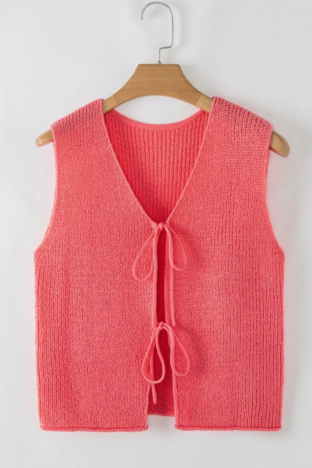 Double Tie V Neck Sweater Vest