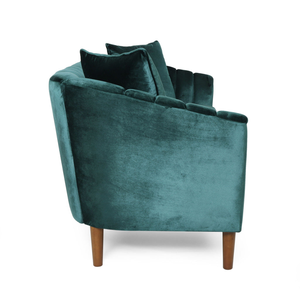 Contemporary 3 Seater Sofa with Button Tufted Accents - Dark Green or Beige