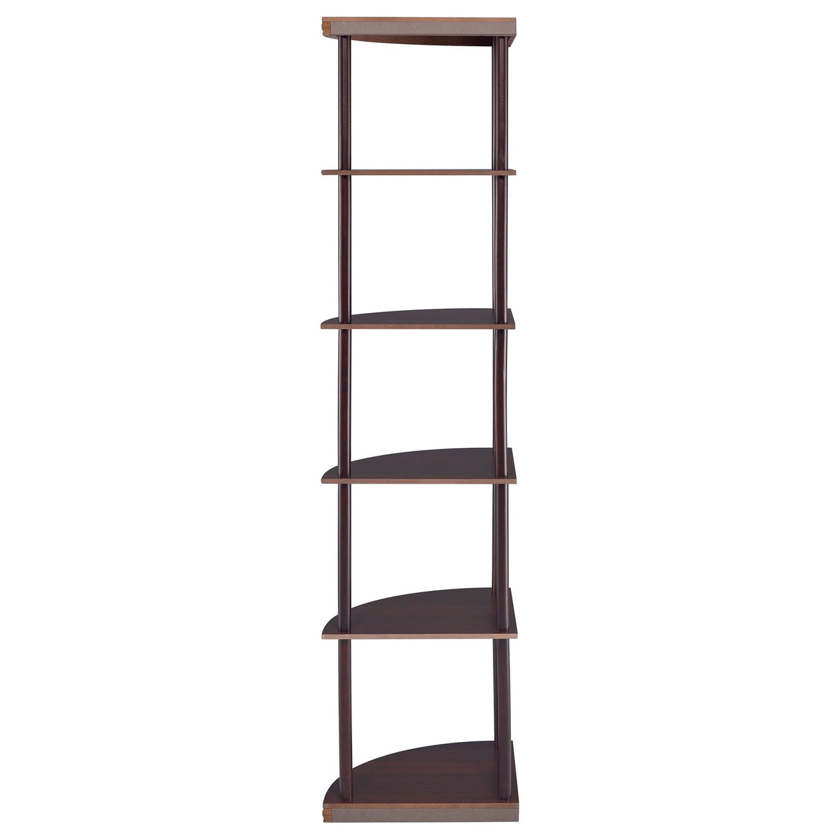 Bonwick 72-inch 5-shelf Corner Bookshelf Cappuccino