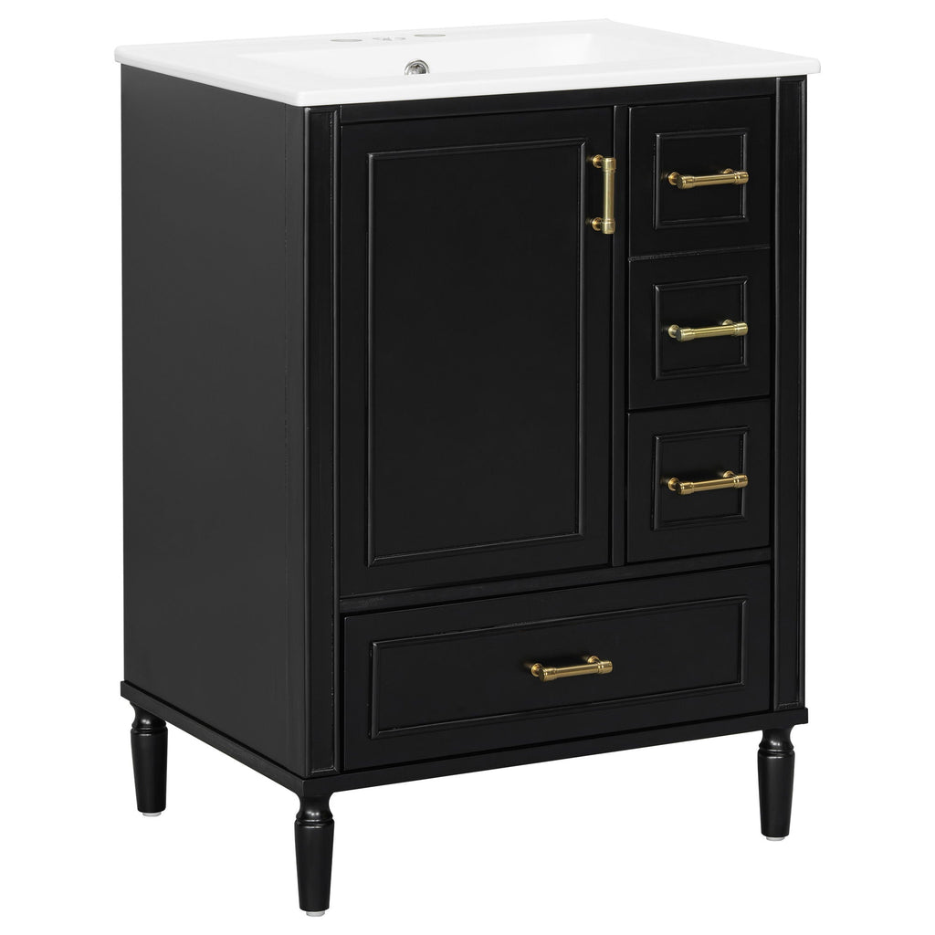 Traditional Bathroom Vanity Set with Soft Close Doors - Multiple Colors