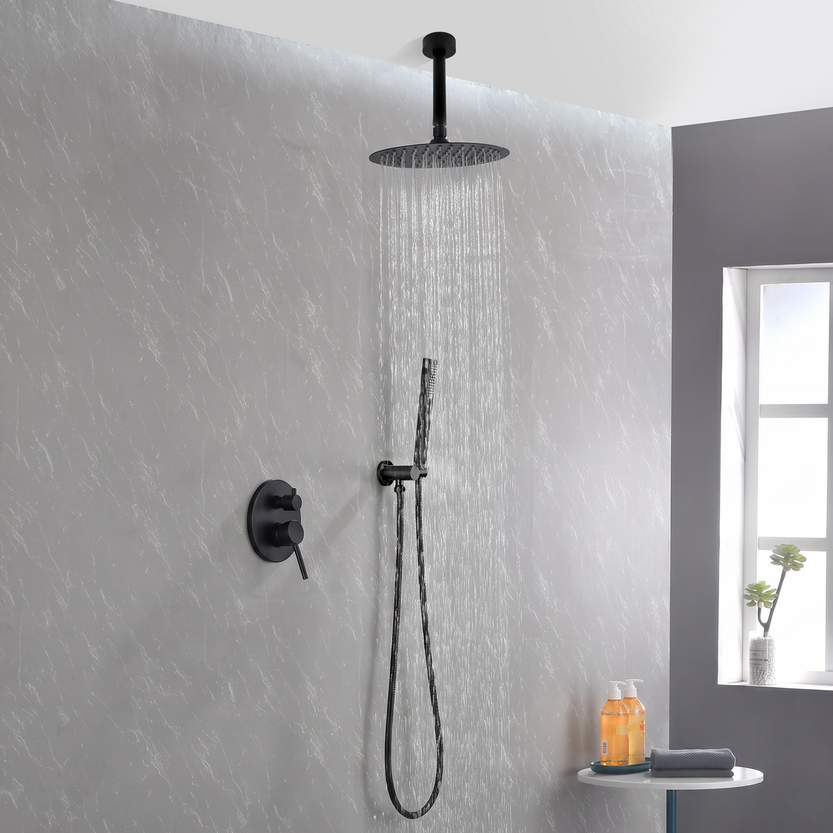 Matte Black Shower Head Set