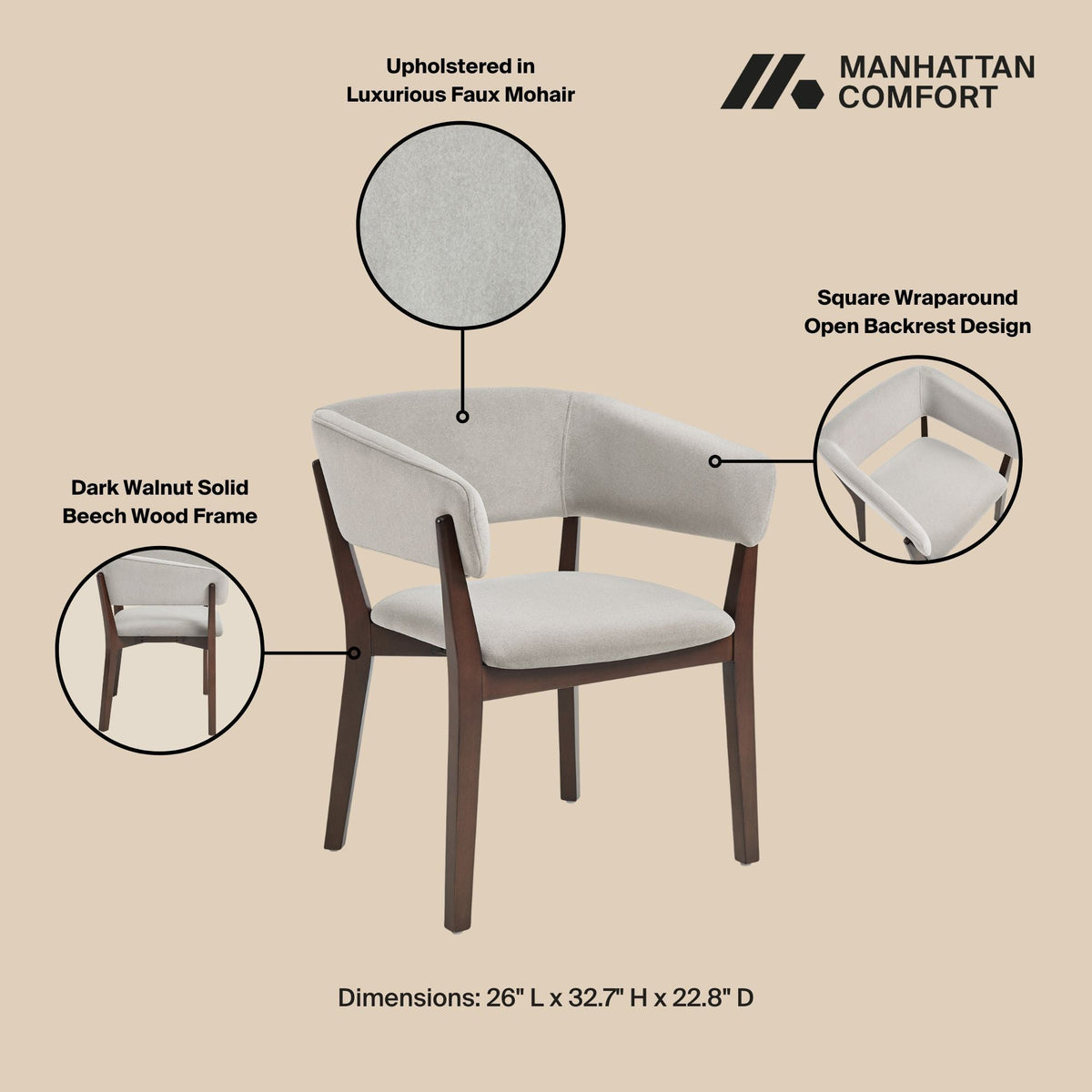 Blake Armchair with Sculptural Frame - Multiple Colors