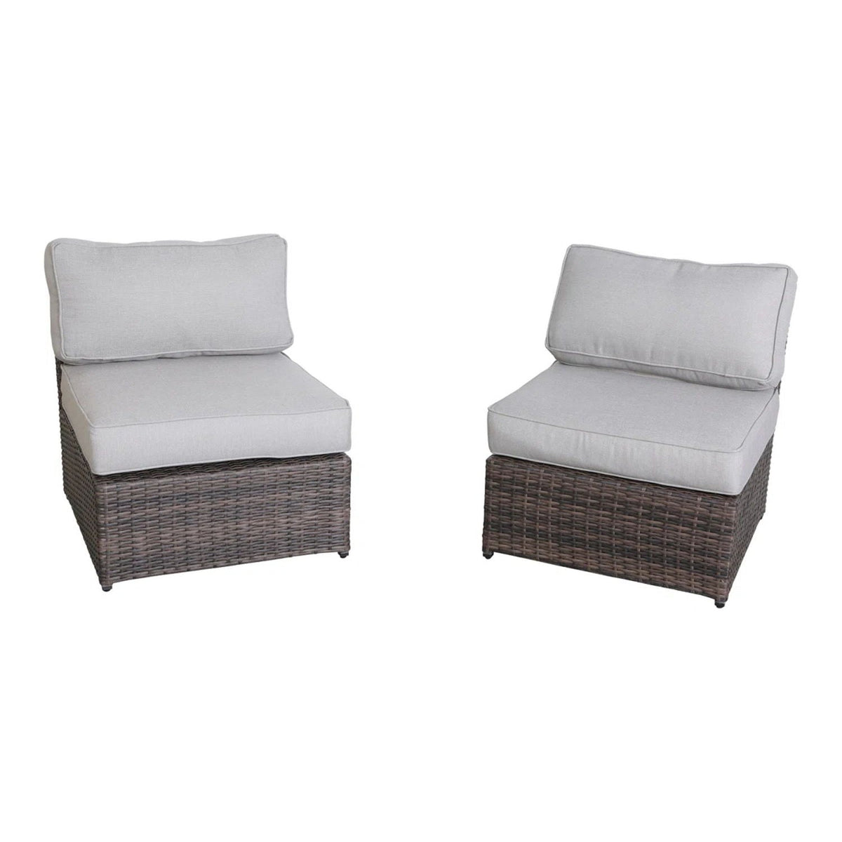 Modern Patio Rattan Sectional Set with Cushions - Multiple Colors