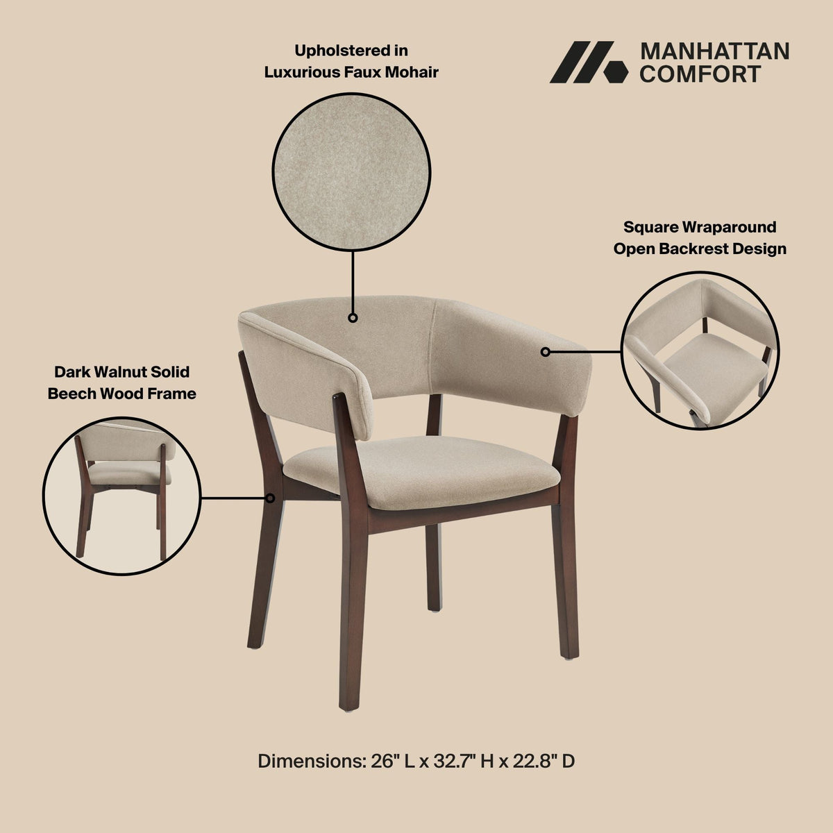 Blake Armchair with Sculptural Frame - Multiple Colors