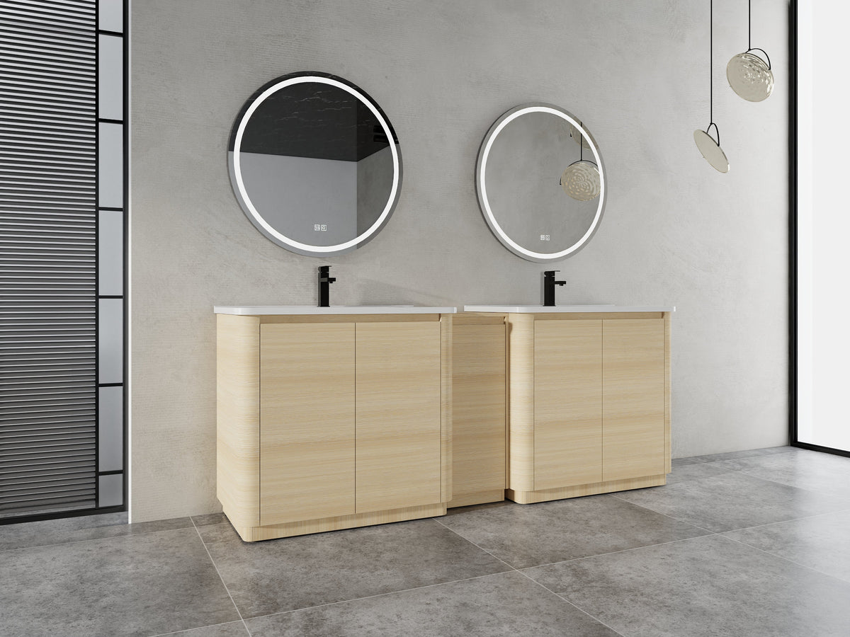 92'' Freestanding Bathroom Vanity with Soft-Close Doors - Ameican White Oak or Imitative Oak