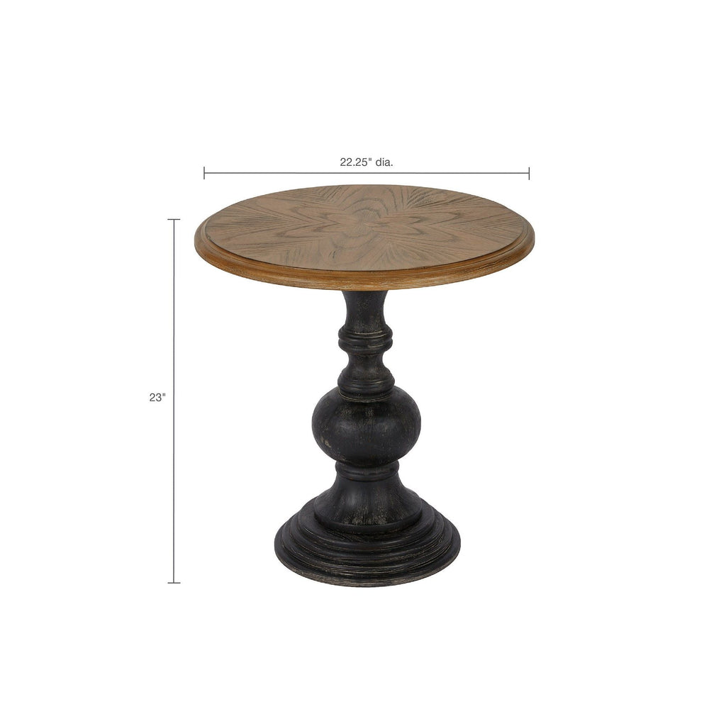 Reclaimed Walnut Accent Table with Ash Veneer Top - Natural