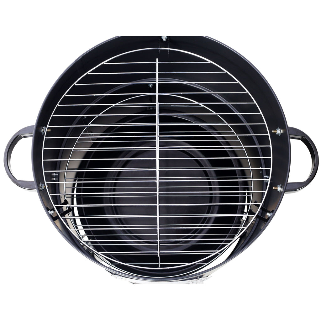 17" Steel Charcoal BBQ Grill with Built-in Thermometer - Black