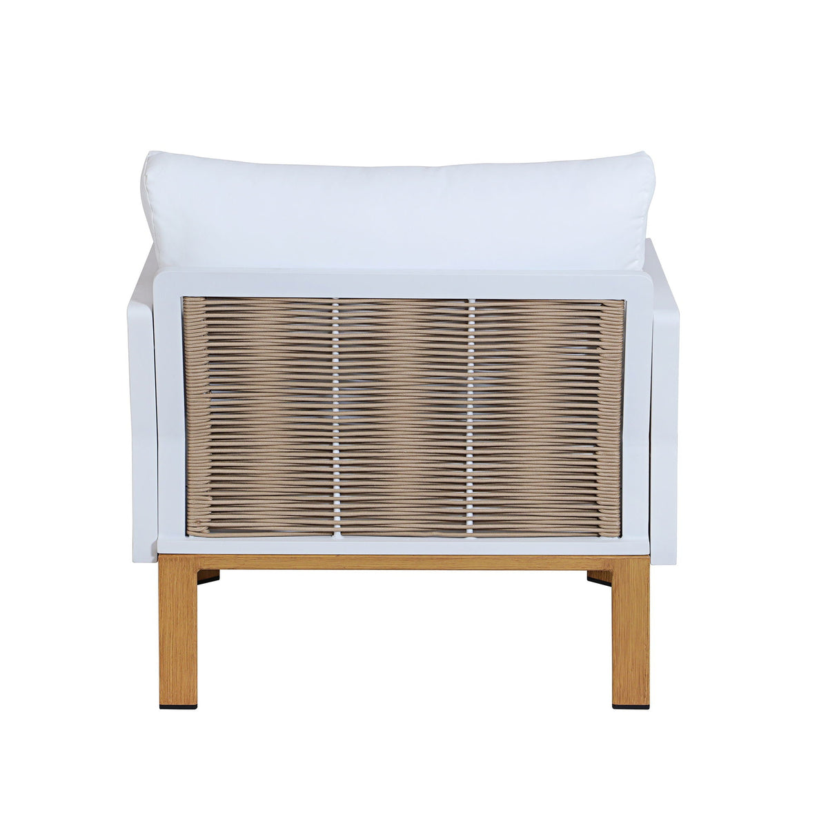 4 Piece Outdoor Conversation Set with Removable Cushions - White