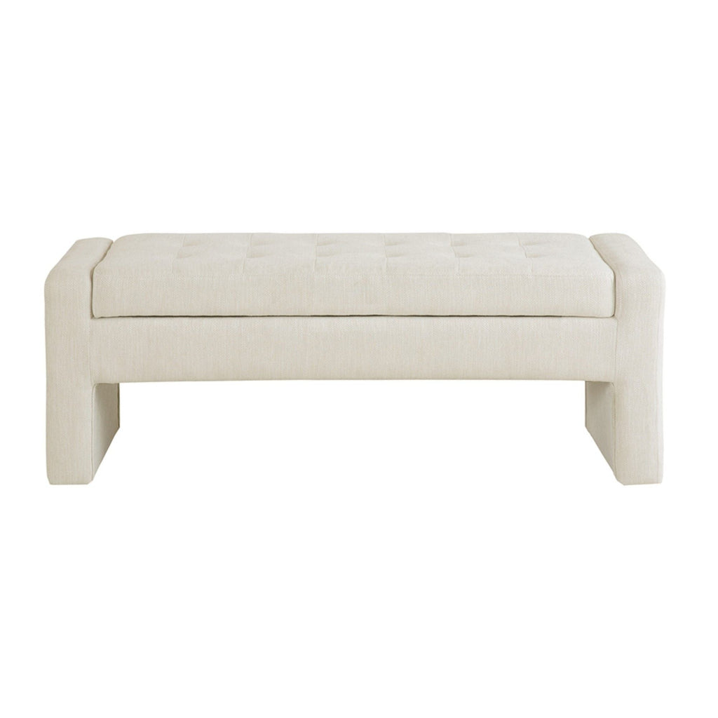 Cream Storage Bench with Soft Close Lid - Polyester Upholstery