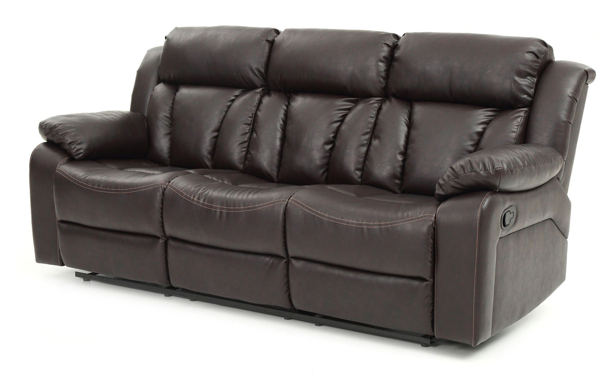 Elegant Reclining Sofa with Sturdy Construction - White, Black, Dark Brown