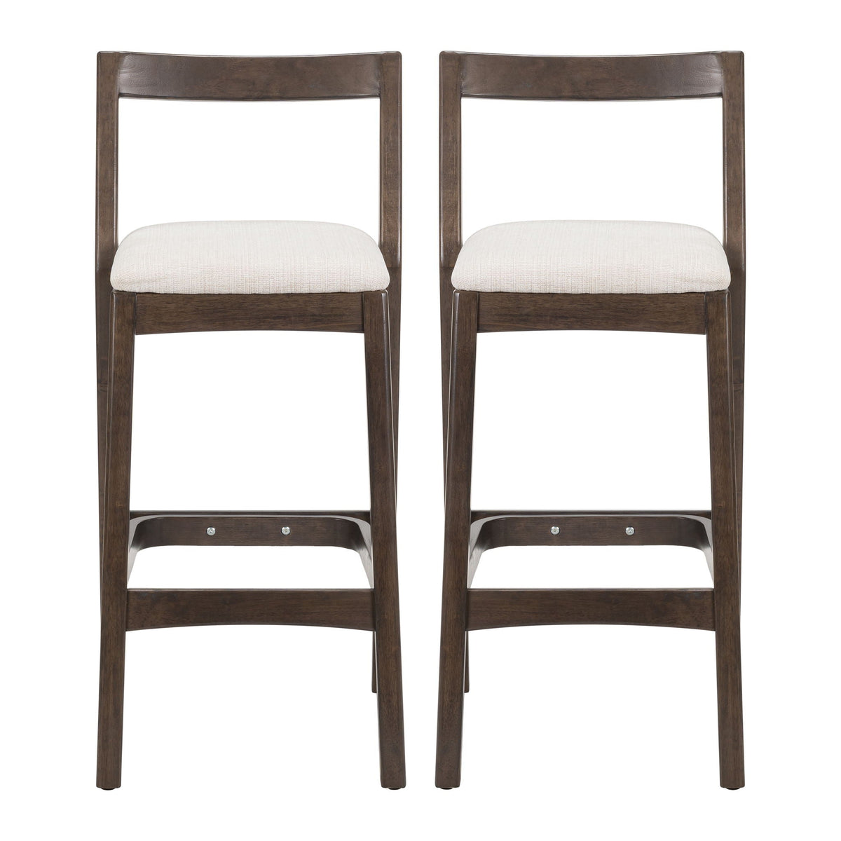 Jasper Indoor Barstool Set of 2 with Durable Rubberwood Seating - Dark Brown or Light Brown