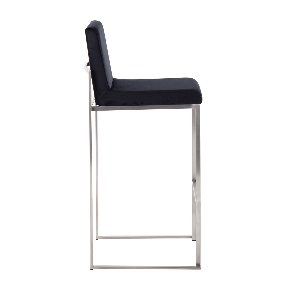 Contemporary High Back Barstool Set with Upholstered Seat – Multiple Colors