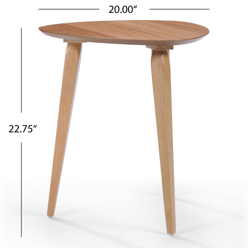 Natural Rubberwood End Table