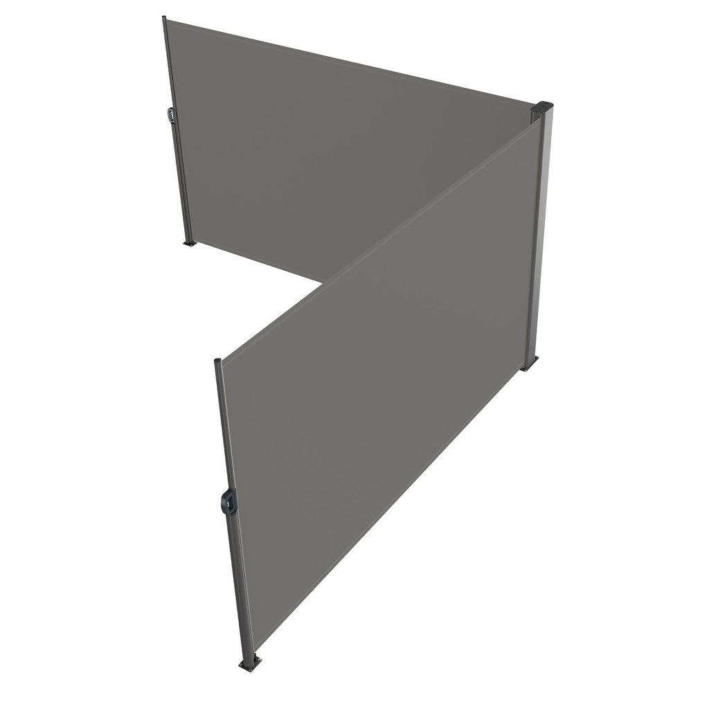 Retractable Side Awning 71" x 236" with Aluminum Frame - Grey