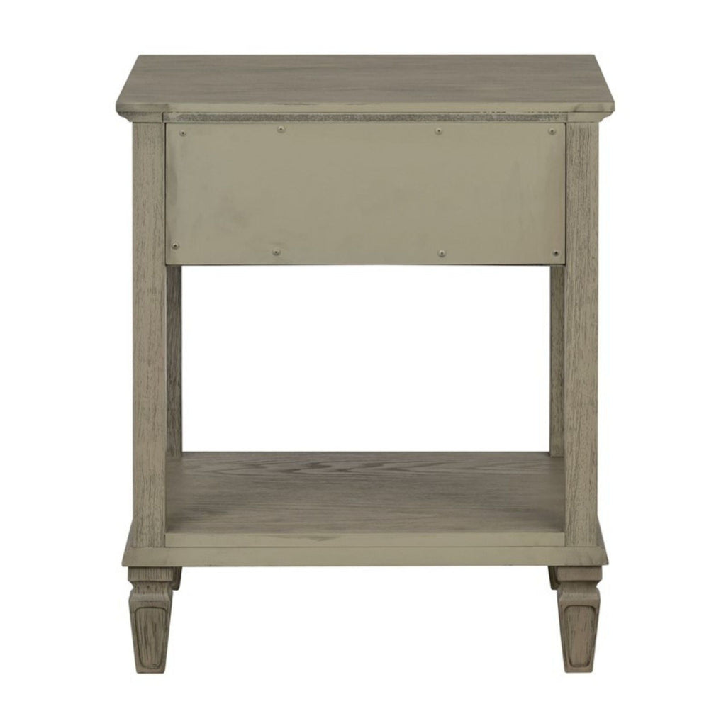 Bedside Table with Drawer and Shelf - Solid Wood Nightstand - Light Brown, Dark Brown, Beige, or Dark Gray