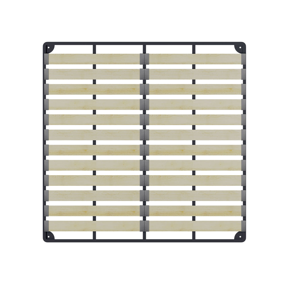 Upholstered Platform Bed with Special Shaped Headboard - Black or Beige
