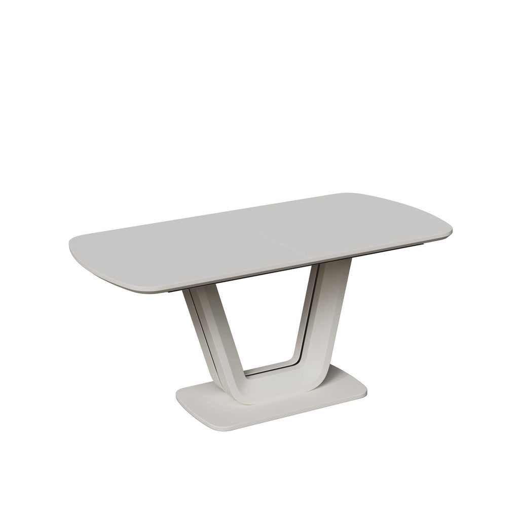 Modern Industrial Style Expandable Dining Table with U-Shaped Legs - Antique Gray White