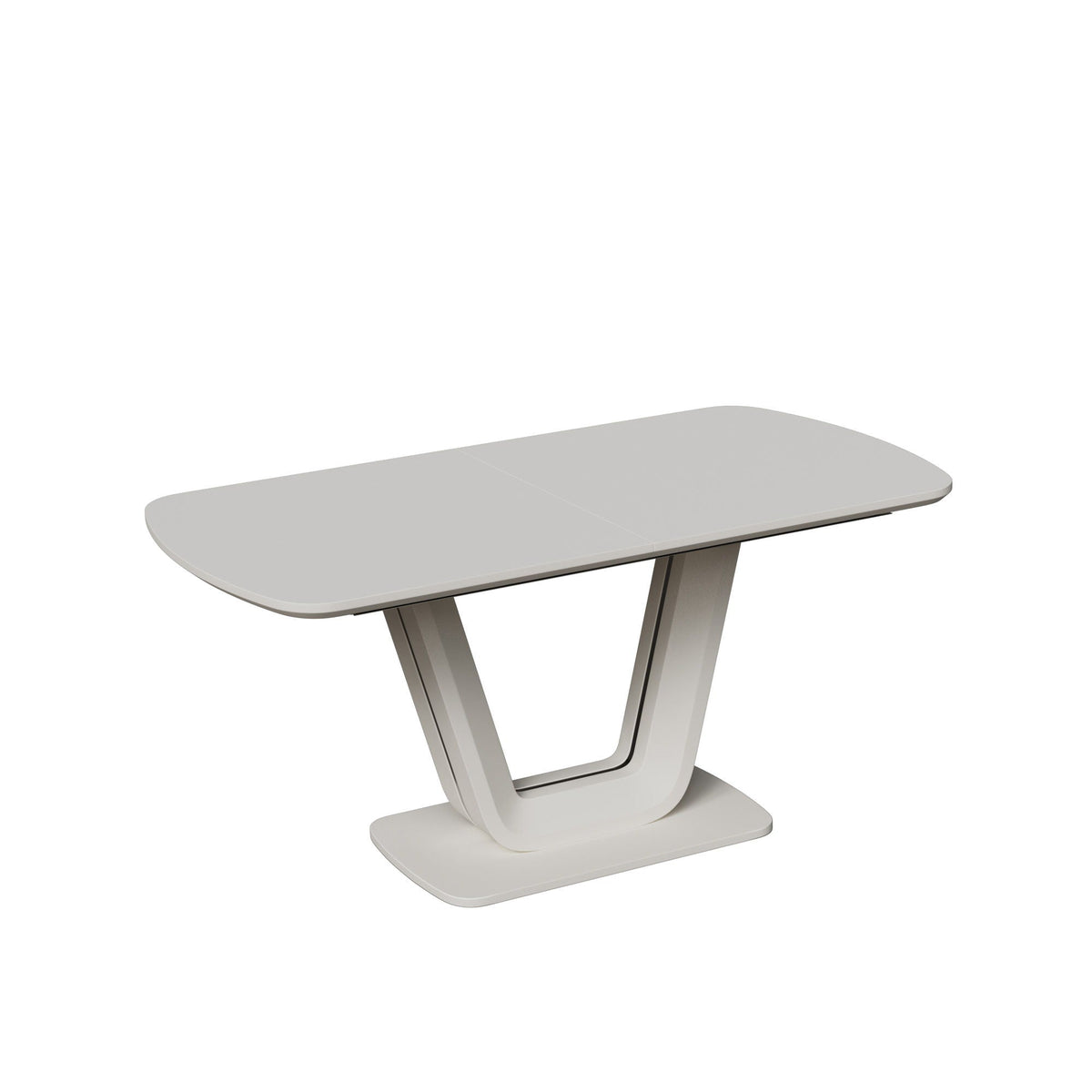 Modern Industrial Style Expandable Dining Table with U-Shaped Legs - Antique Gray White
