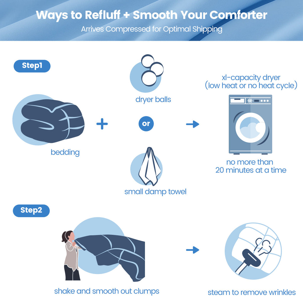 Cooling DA Comforter with Lightweight Fiber Fill - Ivory or Gray
