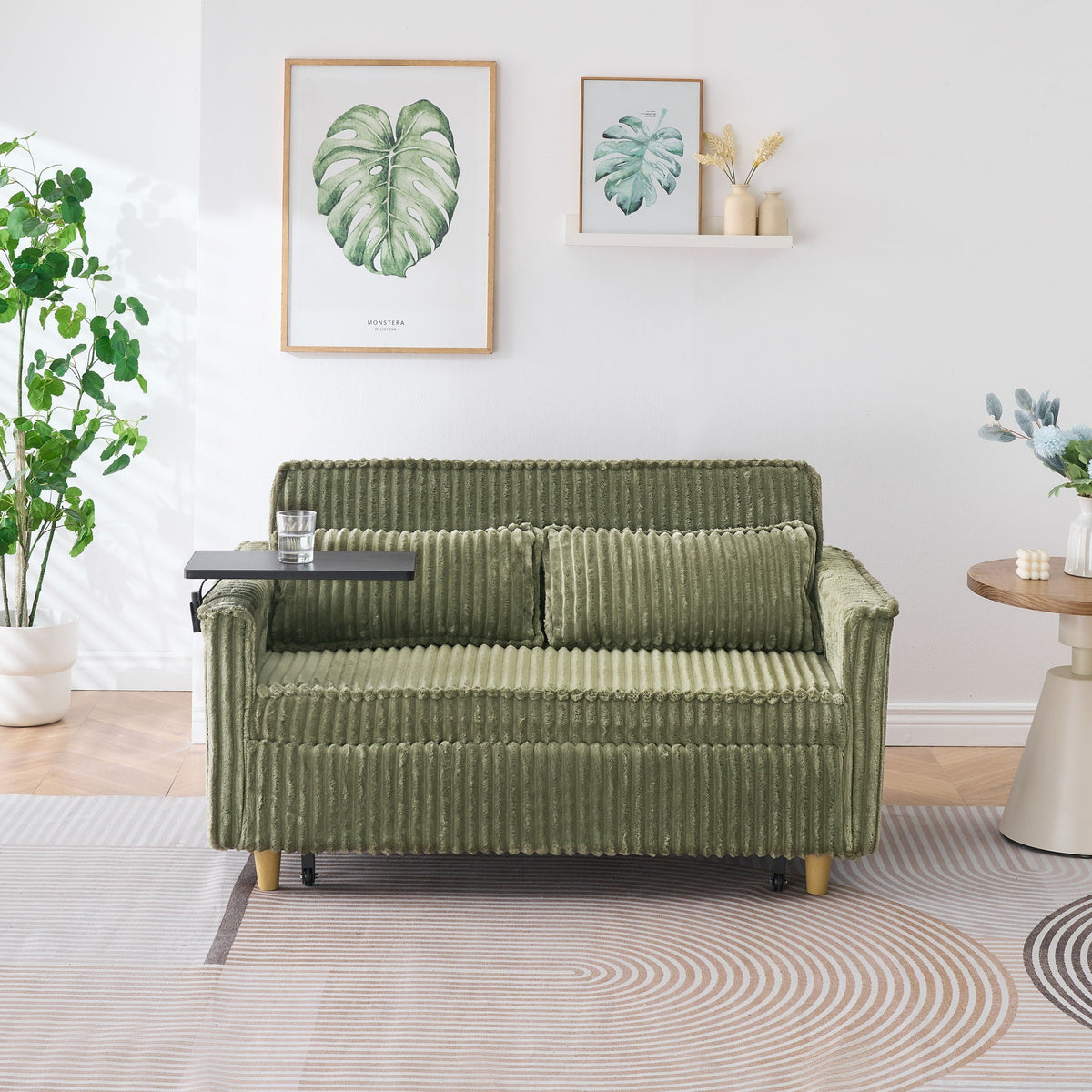 Pull Out Sofa With Movable Tabletop and USB Ports - Multiple Colors