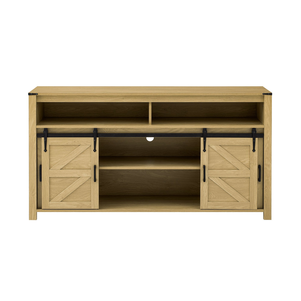 59.3'' Sideboard with Sliding Barn Door & Mesh Panels - Brown