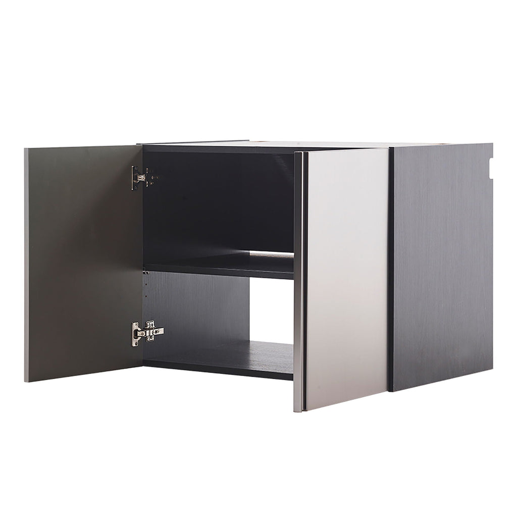 Wall Mounted Garage Cabinet with Soft Close Doors - Dark Gray