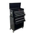 8-Drawer High-Capacity Rolling Tool Chest with Lockable Wheels - Black