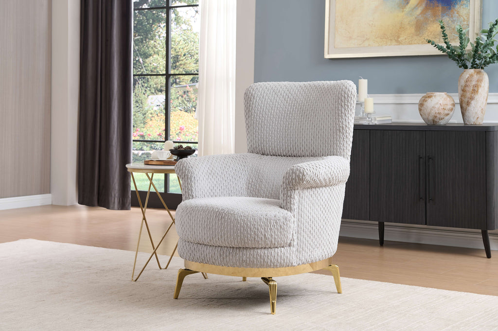 Zoe Modern Style 3PC Sofa Set with Plush Chenille Upholstery - Gray or Cream