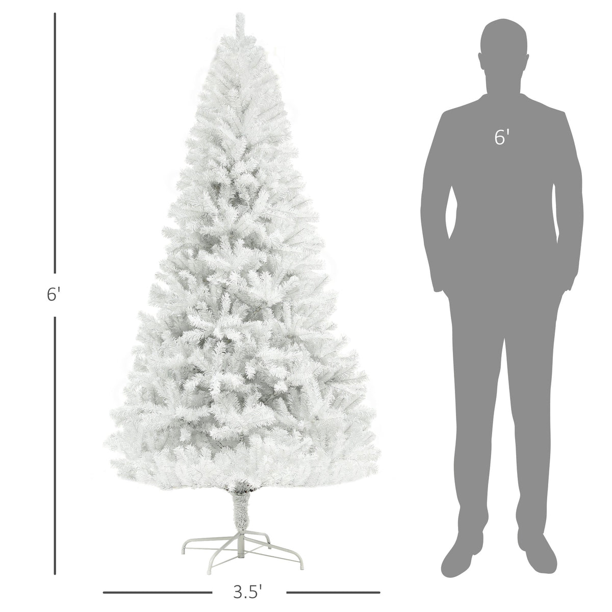 6ft Artificial Christmas Tree with 1000 Branch Tips - Unlit