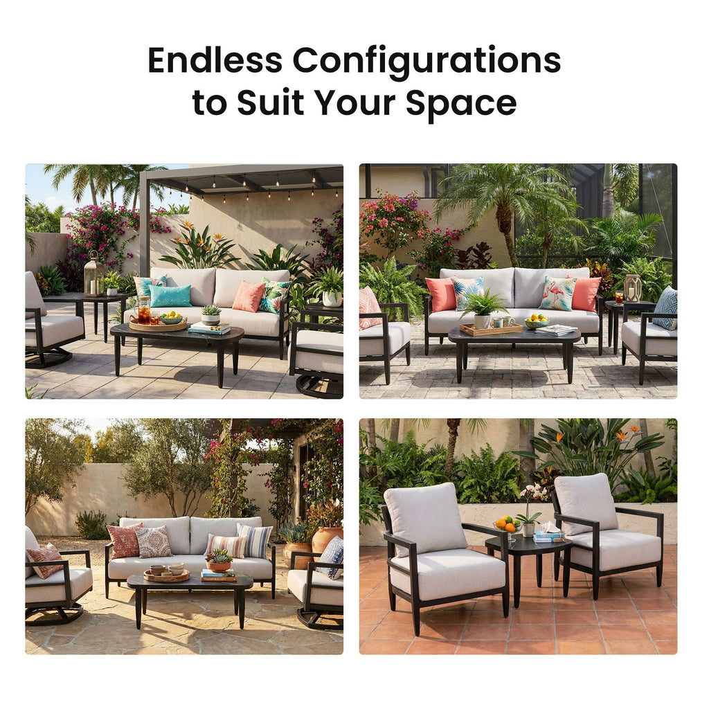 Outdoor Elegance Coffee Table with Rounded Corners – White or Black
