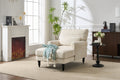 Modern Chaise Lounge with Upholstered Recliner - White
