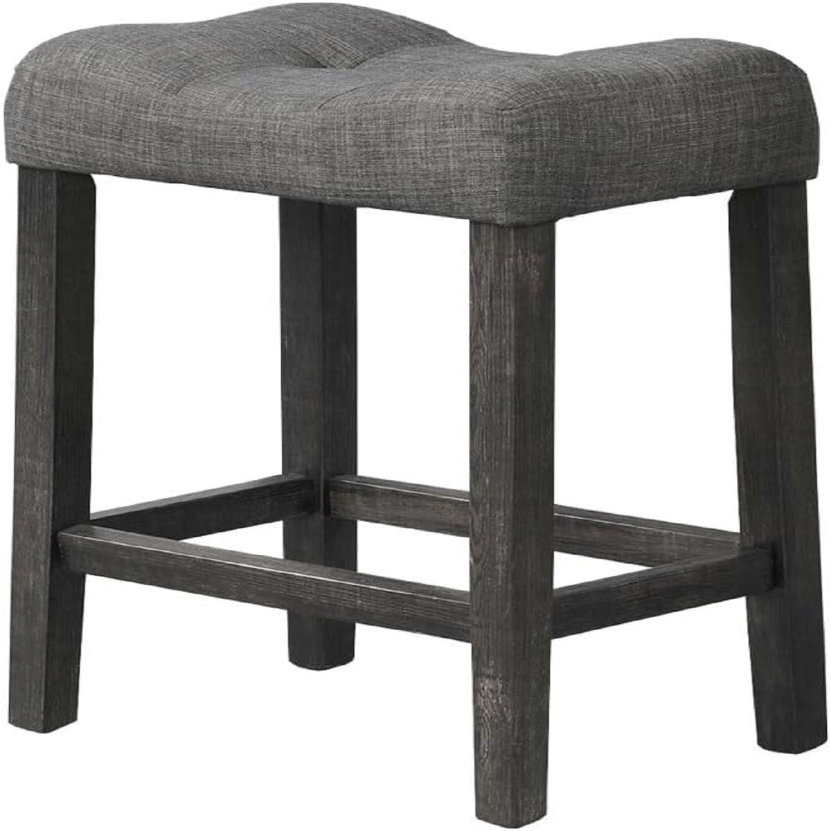 Transitional Counter Dining Set with 4 Tufted Stools - Dark Gray or Dark Brown