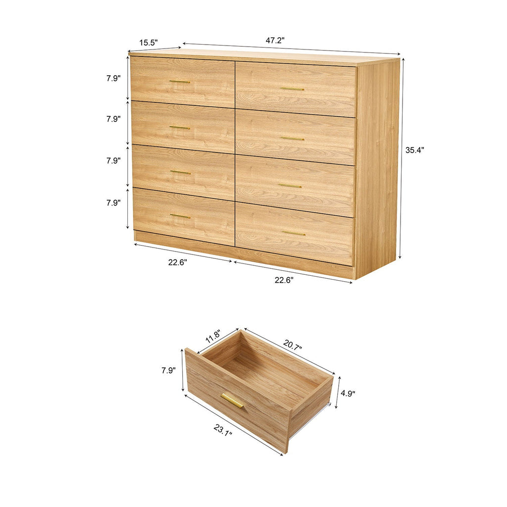 Modern Drawer Dresser with Ample Storage - Multiple Colors