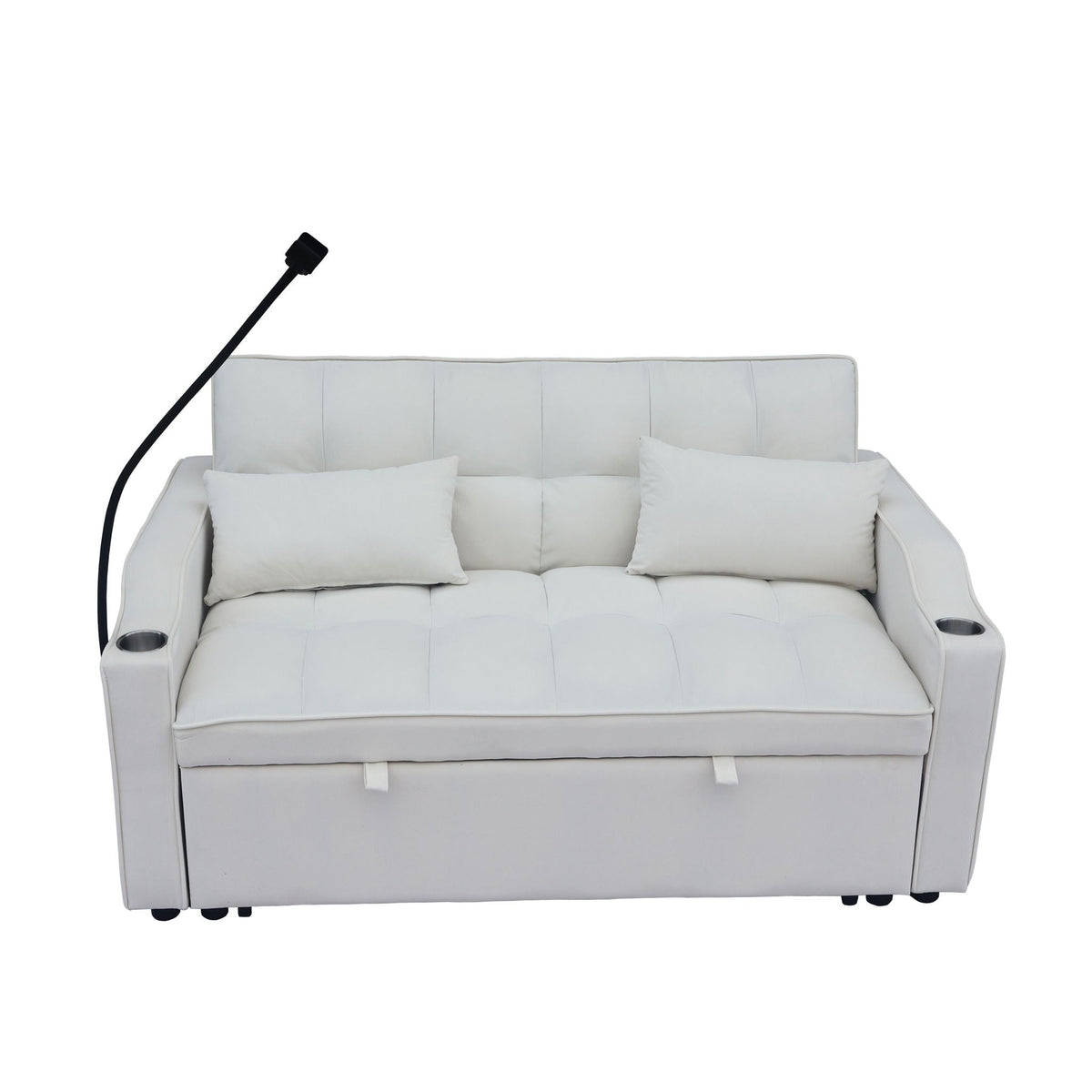 Modern Loveseat Futon Sofa with Pullout Bed and Adjustable Backrest - Multiple Colors
