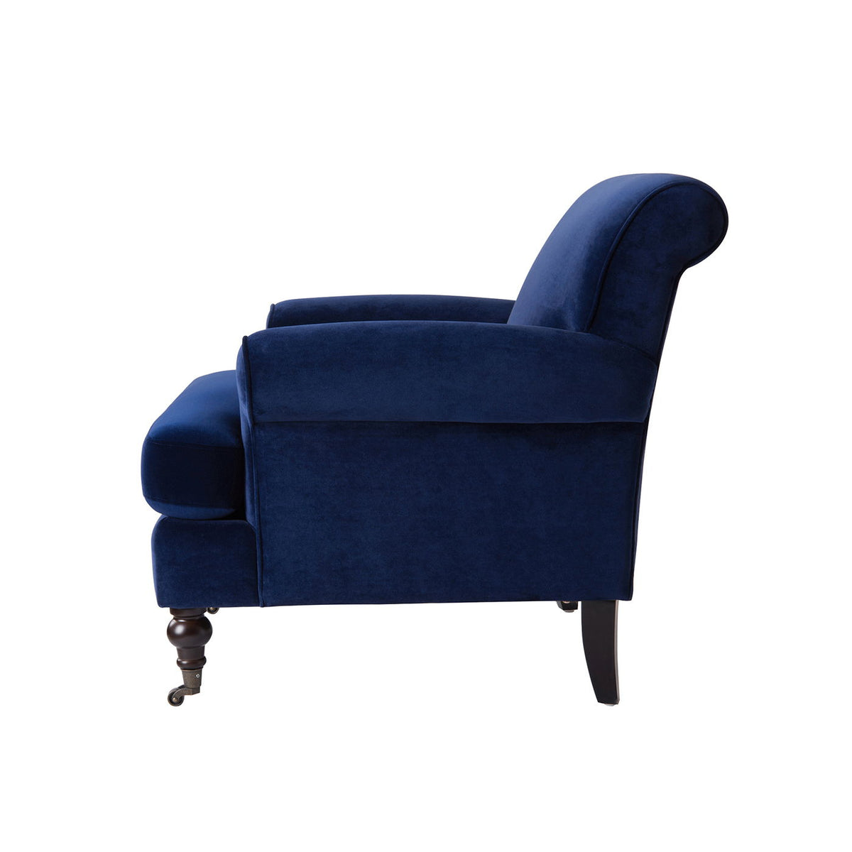 Accent Arm Chair with Casters – Solid Hardwood Frame - Blue or Beige