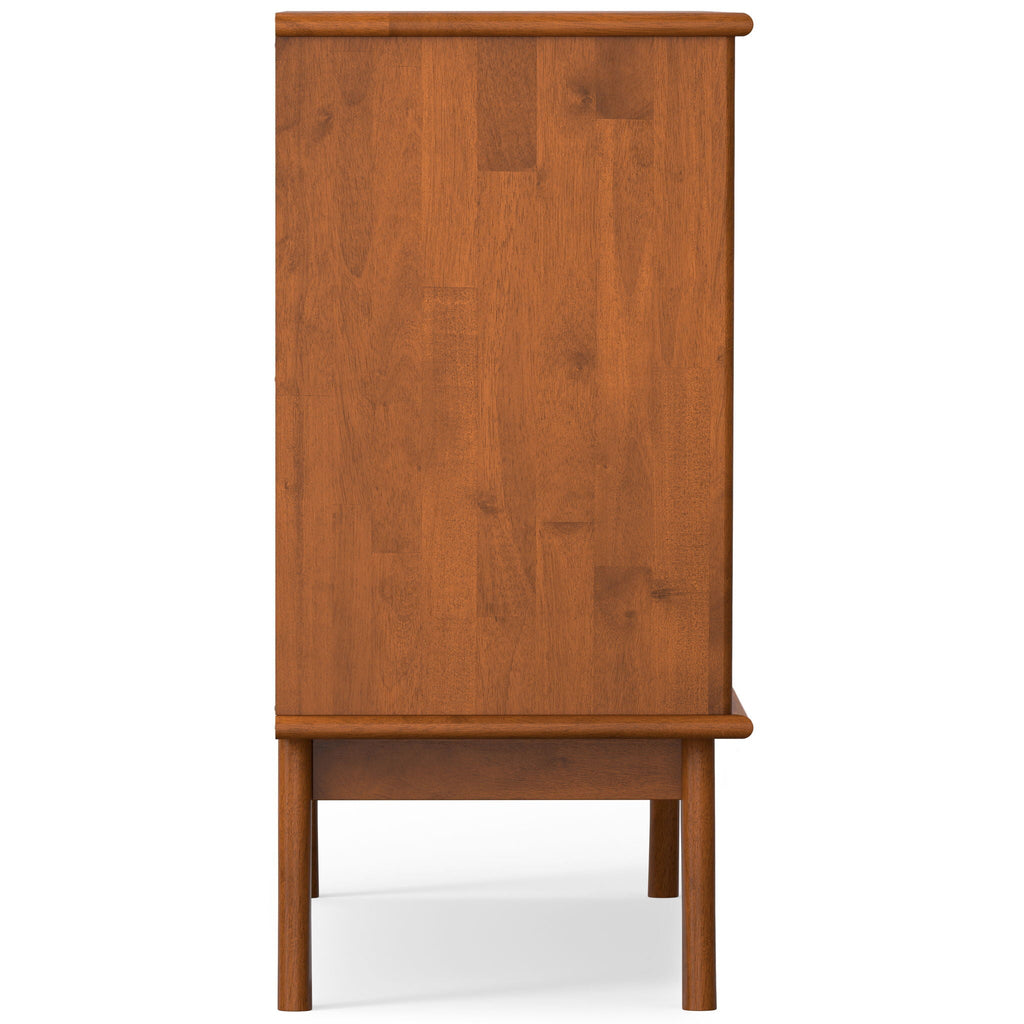 Brown 3 Door Sideboard Buffet with Adjustable Shelves - Teak Finish