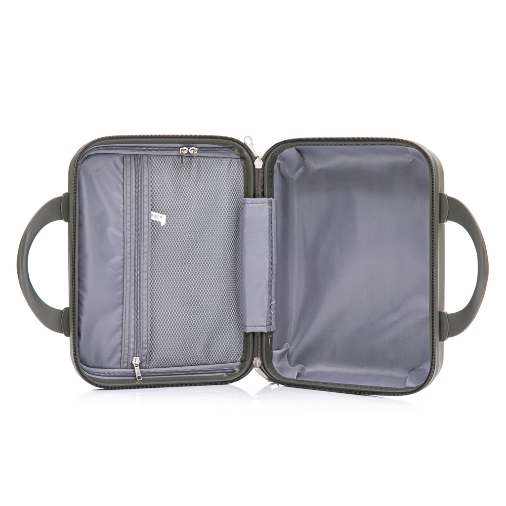 4 Piece Set Spinner Wheel Luggage with Cosmetic Case in Green