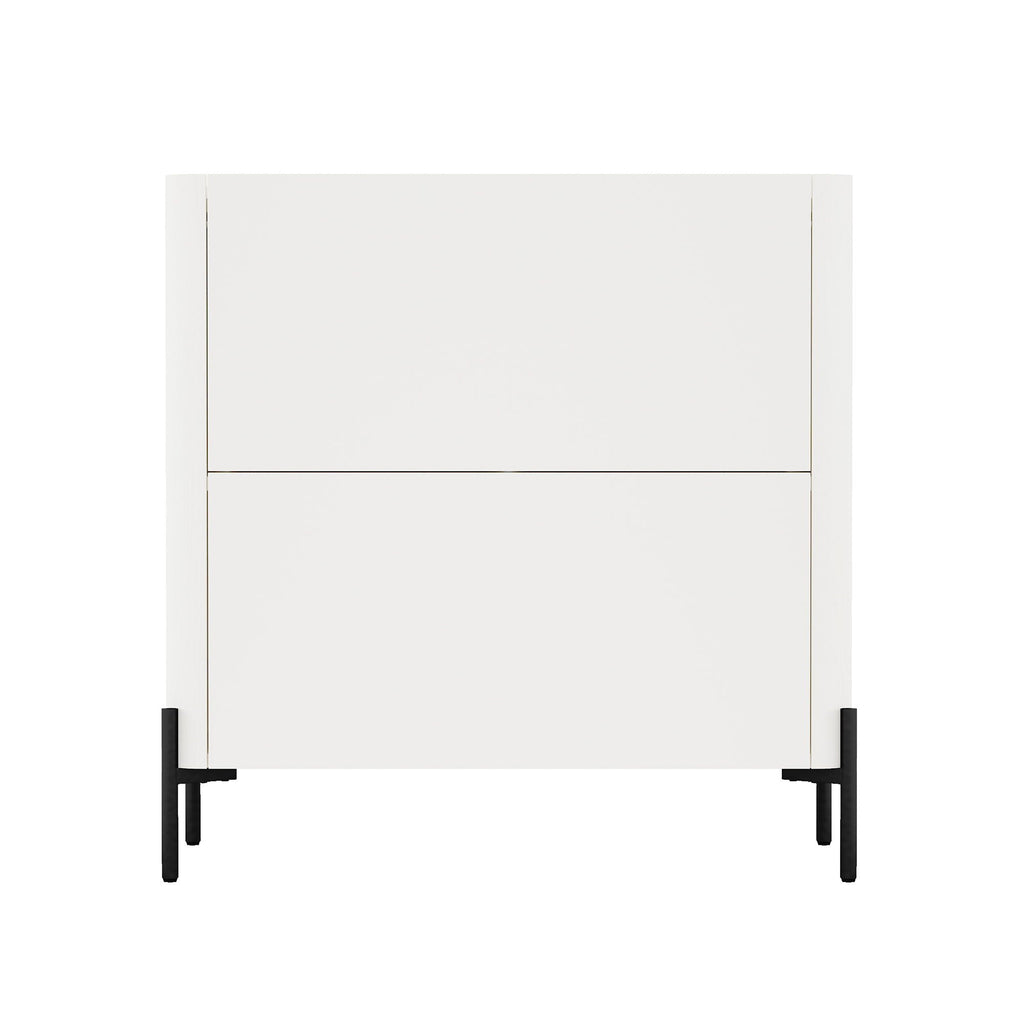 Abbey Accent Cabinet with Soft Close Doors and Rounded Edges - White or Light Brown
