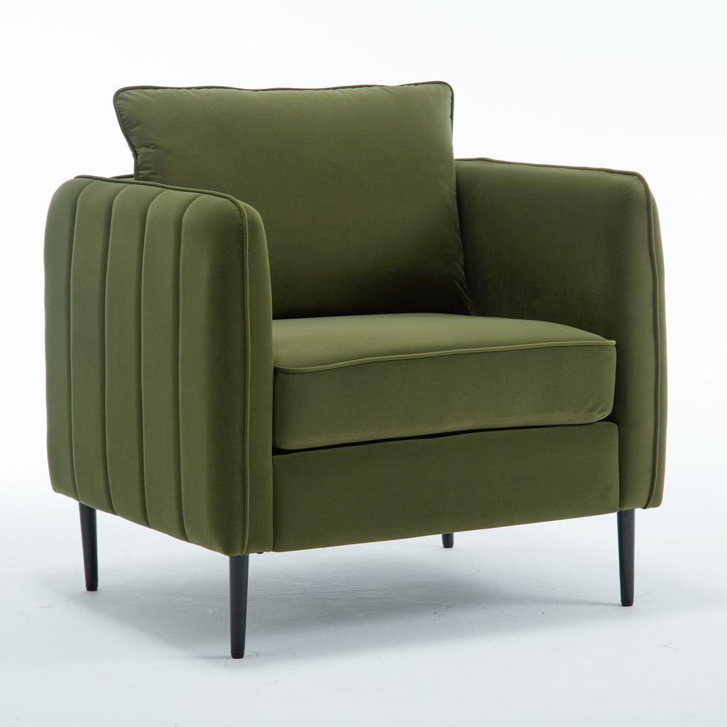 Accent Chair with Removable Pillow - Dark Green or Dark Red