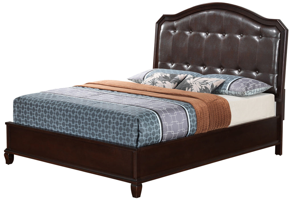 Transitional Panel Bed with Timeless Design - Dark Brown