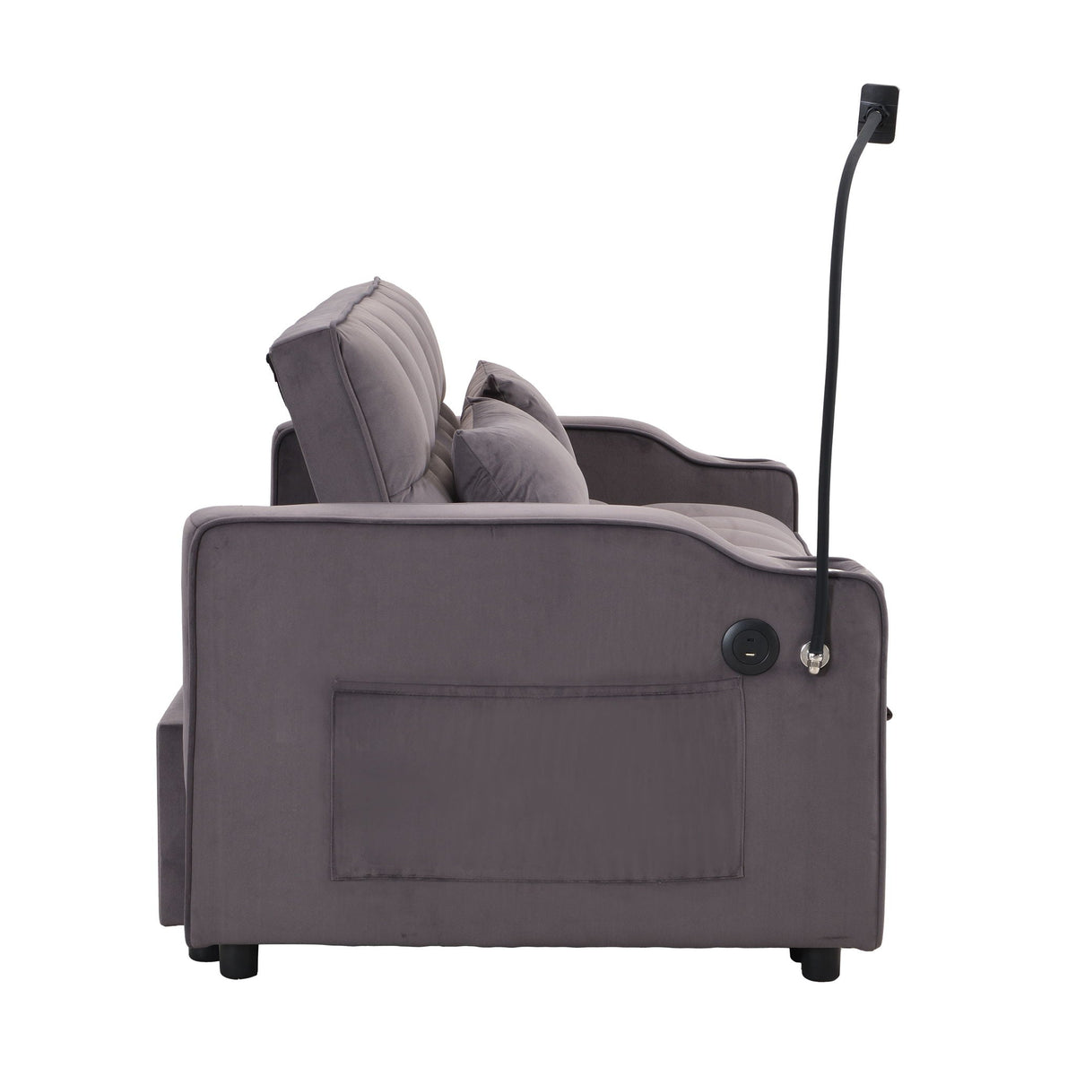 Modern Loveseat Futon Sofa with Pullout Bed and Adjustable Backrest - Multiple Colors
