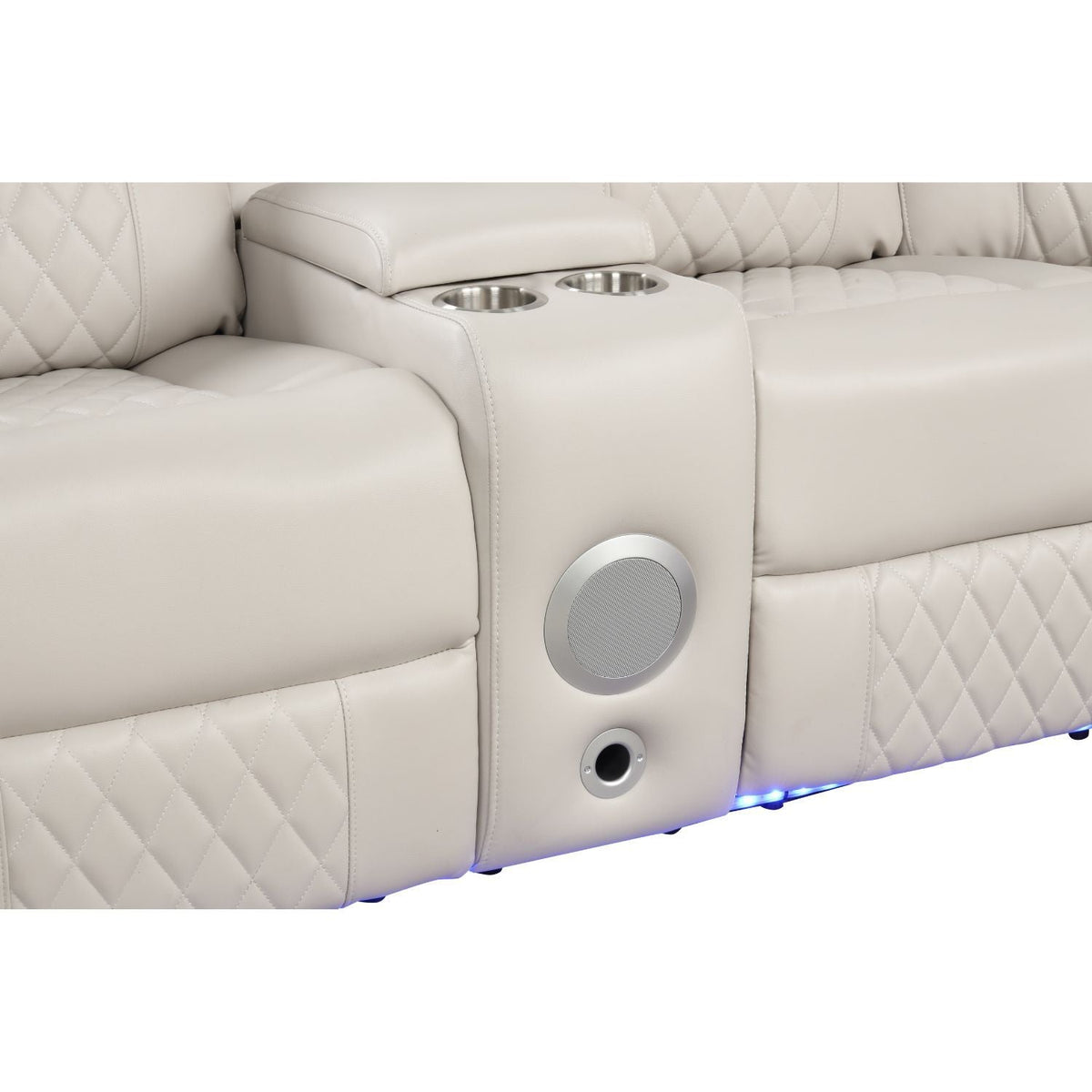 Power Reclining Sectional Sofa with Bluetooth Speakers – Black, Dark Gray, Beige