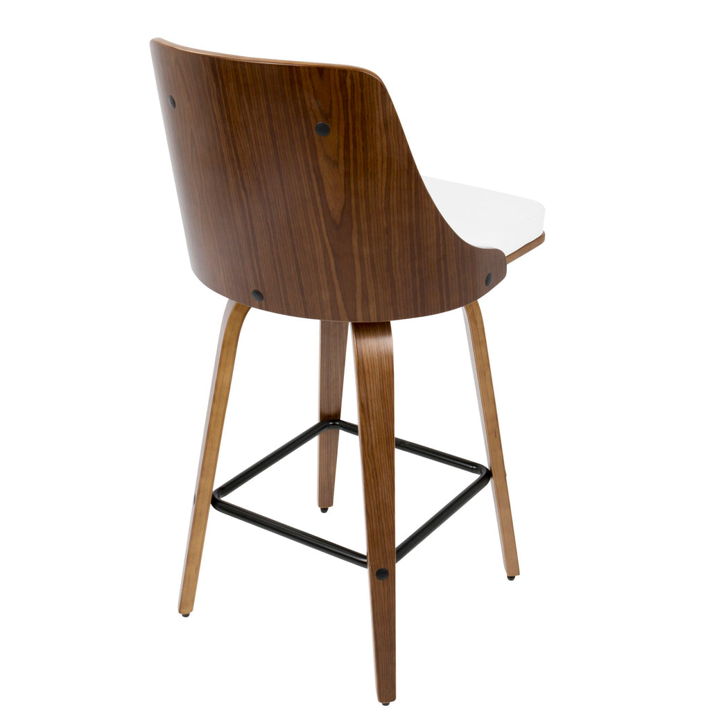 Mid Century Modern Counter Stool Set with Swivel - Multiple Colors