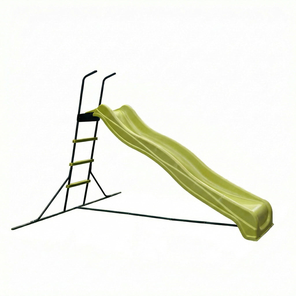Indoor Freestanding Playground Equipment Slide with Safety Guardrails - Green