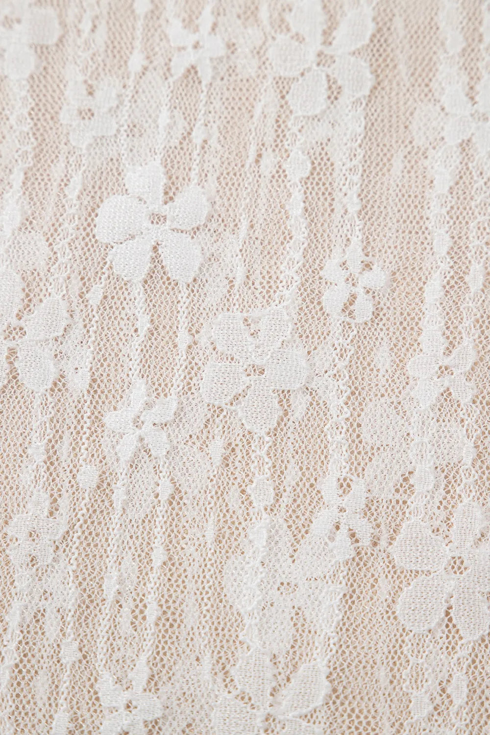 Sheer Floral Lace Long Sleeve Slim Fit Top